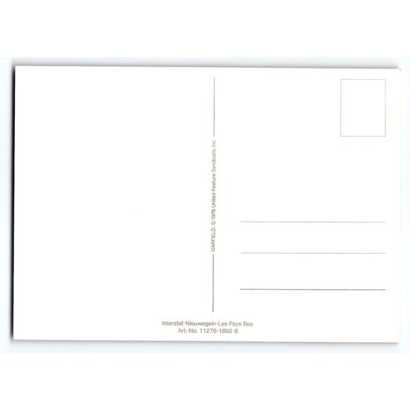 Vintage 1978 Garfield Comic Sticker Front Postcard French Text Photochrome 6x4 - Picture 2 of 2